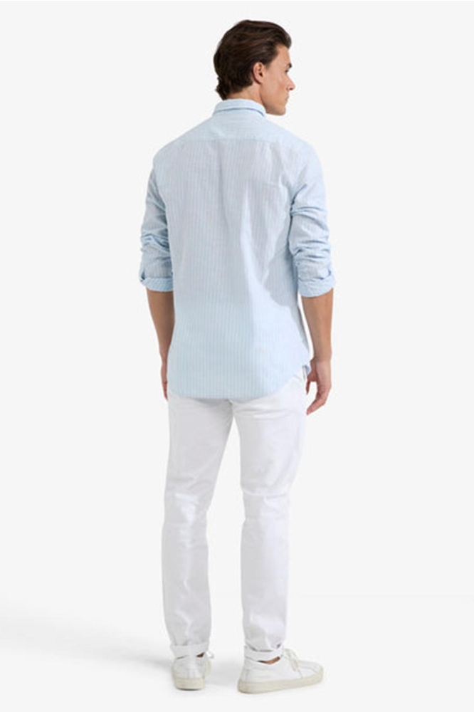 COTTON LINEN STRIPE SHIRT MM251 6001 11 2001 LIGHT BLUE